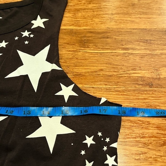 Chaser Starry Night Black With White Stars Tie Waist Sleeveless Tank Top. Medium - Picture 13 of 13